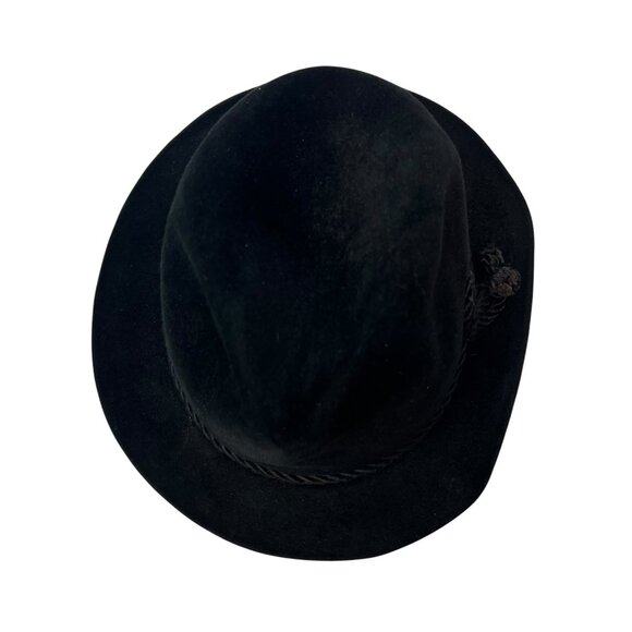 Dobbs Men's 6 7/8 Black Velvet Fedora Bowler Hat Cap 1950's Rope Retro Vintage - Picture 6 of 12